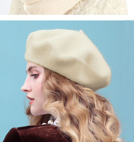 

fashion solid wool winter women girl berets hats caps french artist beanie hat ski cap for female fashion accessories, Blue;gray
