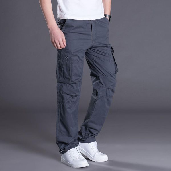 

cargo pants men style army casual cotton with many pockets cargo pants for men autumn spring plus size xxxl, Black