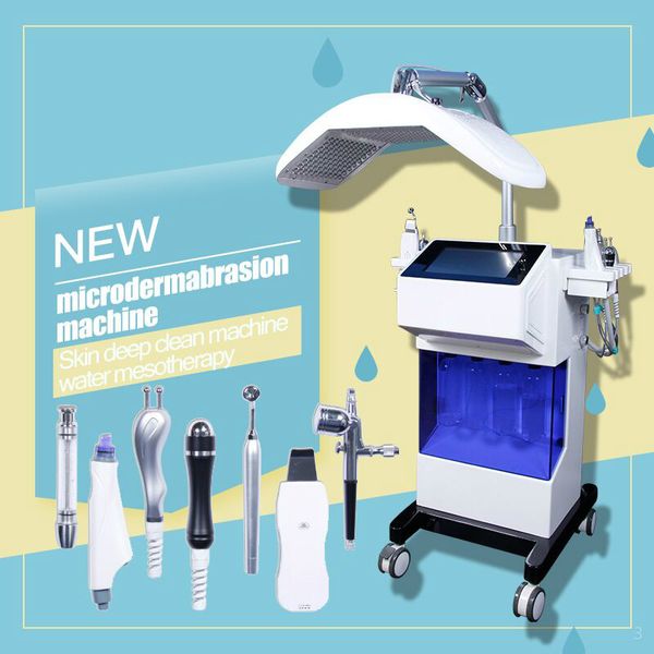 

2020 skin rejuvenation led pn & 8 in 1 hydro dermabrasion water oxygen injector diamond microdermabrasion water peeling beauty machine