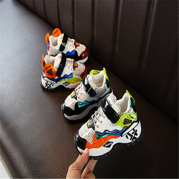 

2020 boys girls sports shoes skid resistance rubber sole kids walking shoes spring autumn children's fashion casual sho, Black;red