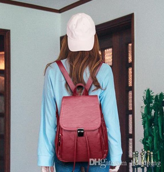 

new design women fashion backpack pu leather shoulder bag ladies girls daypack teenager school bag b084