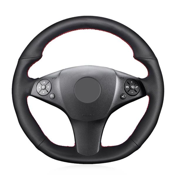 

black genuine leather car steering wheel cover for slr-class sl-class amg 63 65 slk-class amg 55 cls-class