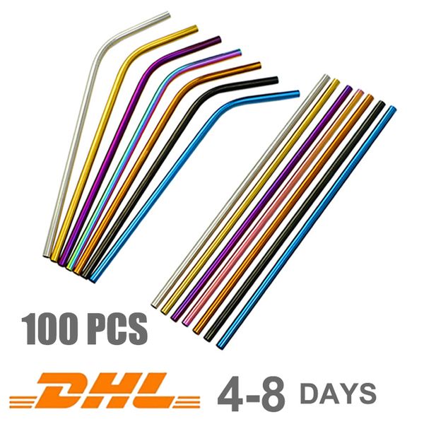 

subject:metal straw 100 pcs wholesale custom 304 stainless steel reusable drinking straws bag brush eco friendly drink bar accessories
