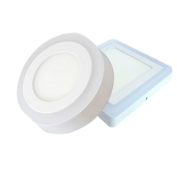 

сверхтонкий 6w 9w 16w 24w круглый скрынный двухцветный led панель лампы холодный белый + синий / красный / розовый / зеленый свет потолочное