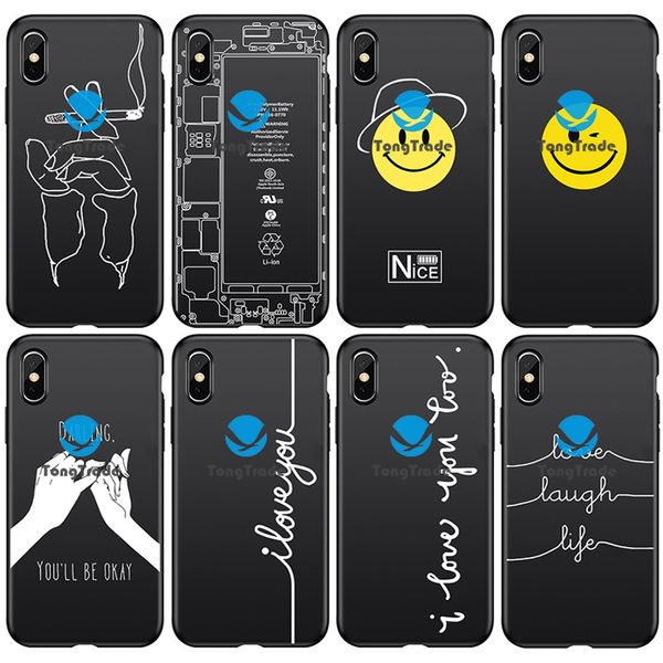 

[tongtrade] soft silicone tpu case for iphone x xs max 11 pro 8 7 6s 6p 5s 5p xiaomi 10 english word letter teardown disassemble black case