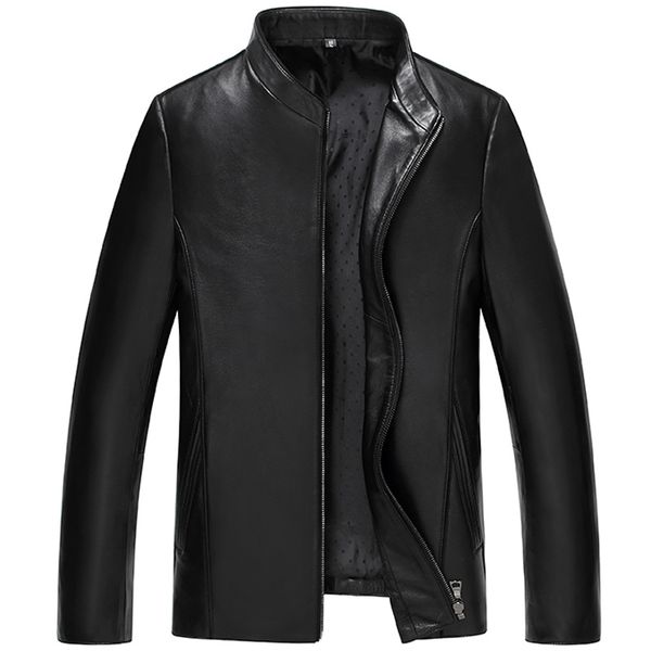 

korean genuine leather jacket men clothes 2019 short sheepskin coat slim fit motorcycle leather jackets zdy0012 kj2287, Black
