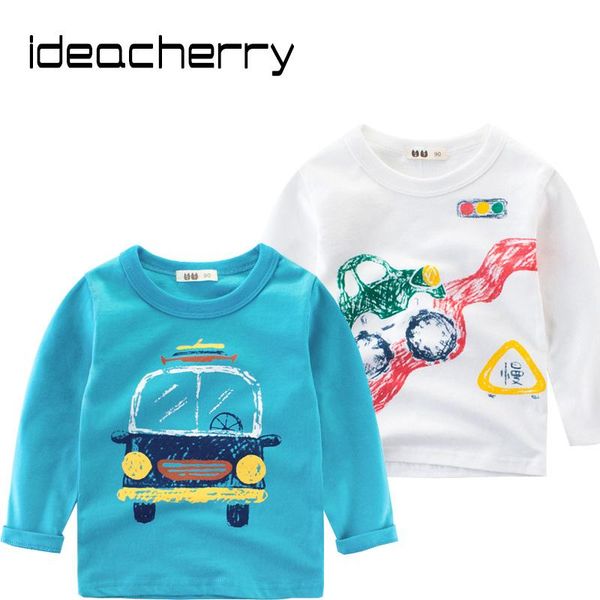 

ideacherry brand spring children boys long sleeves t-shirts cotton cartoon car children's shirt baby clothes boys sweatshirt, White;black