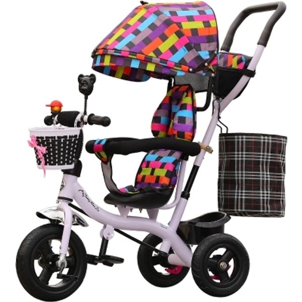 

children's tricycle baby bicycle large trolley 1-3-6 years oldlight cart baby buggies push chair infant easy folding car
