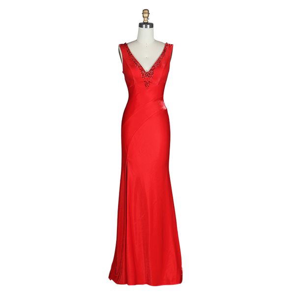 

2019 new dress v-neck evening dress robes red and applique evening elegant party birthday party ball, White;black