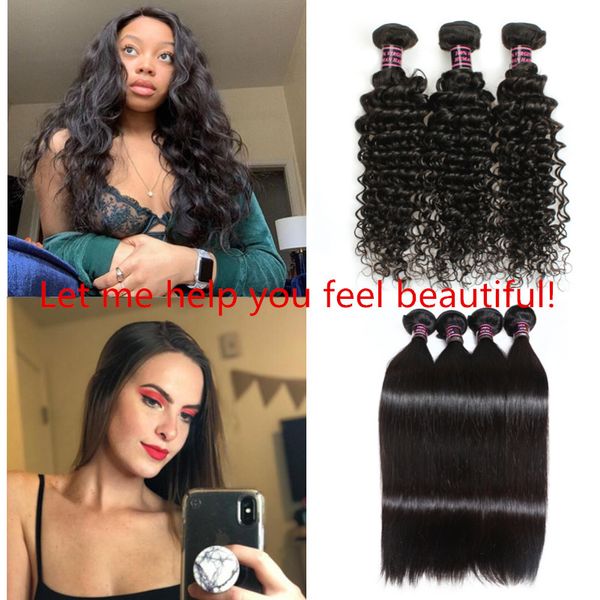 Brazilian Straight Bundles Cheap Hair Extensions Natural Black