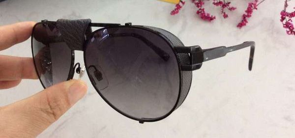 

vintage pilot sunglasses metal black grey shaded sun glasses mems luxury designer sunglasses sonnenbrille new with box, White;black