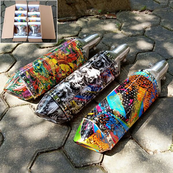 

51mm for akrapovic yoshimura exhaust pipe universal motorcycle exhaust motorbike muffler escape with db killer water transfer