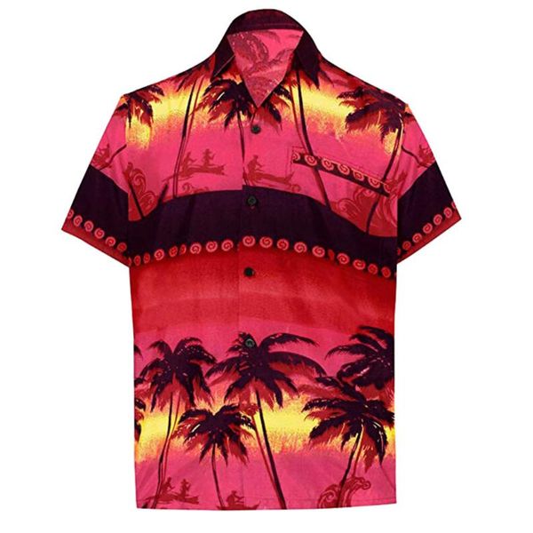 

klv men's button hawaii print beach short sleeve fake pocket quick dry blouse camisas para hombre 2020 new 040731, White;black