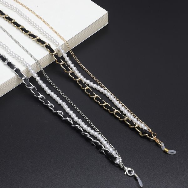 

new who cutie 2019 white pearl sunglasses chain women lanyard with strap eye glasses accessories for lady (only chain no glasses
