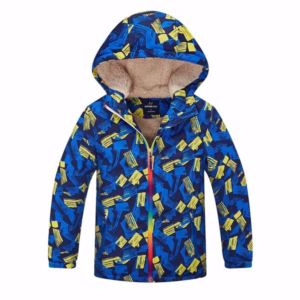 

winter thicken warm child coat sporty waterproof windproof baby boys girls jackets children outerwear for 3-12 years old, Blue;gray