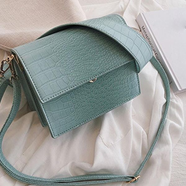 

light blue small vintage bags retro female pu leather hasp messenger bags for girls/ladies alligator crossbody for women