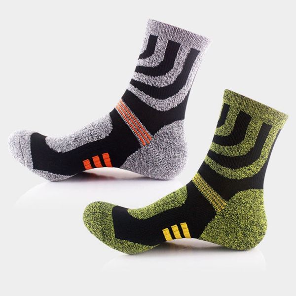 

men's professional comfortable breathable sports cotton socks outdoor sports travel hiking socks, Black