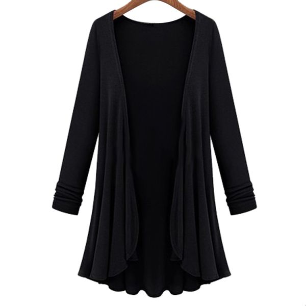 

women coat cardigan women sweater spring autumn casual crochet poncho plus size coat long sweaters vestidos cardigan, Black