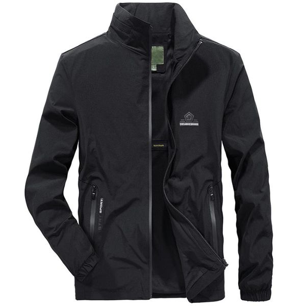 

черная полиамидная куртка на молнии мужская спортивная ветрозащитная ветровка мужские куртки jaqueta corta vento ветровка повседневная cc50j, Black;brown