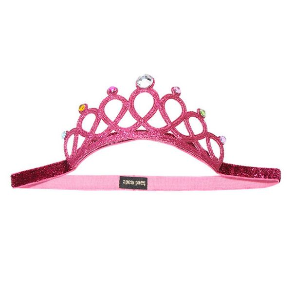 

girls baby toddler cute shiny headwear decoration hair band casual elastic rhinestone crown birthday gift styling party elegant, Slivery;white