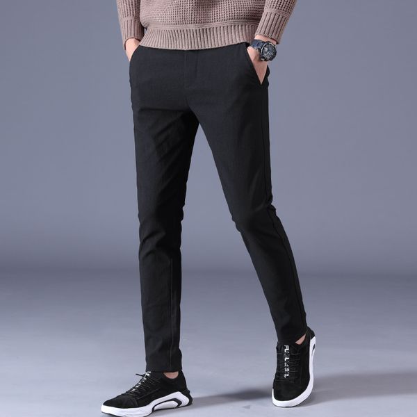 

black and gray trousers mens business casual men pants autumn pants men
