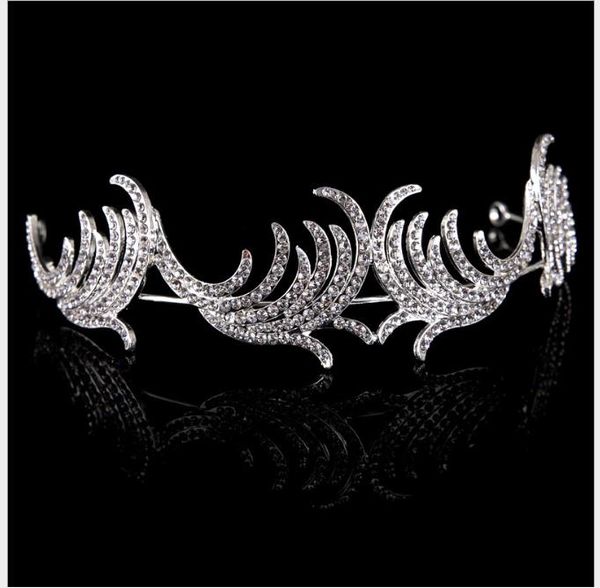 

hair hoop crown alloy with pearl hair ornament crown fashion bride headdress female ornaments, Slivery;golden