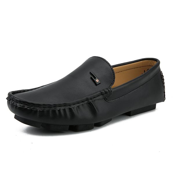 

new men's summer lazyman shoes white leather shoes, british style, elegant ruffian leather shoes, fashion casual men's shoes, Black