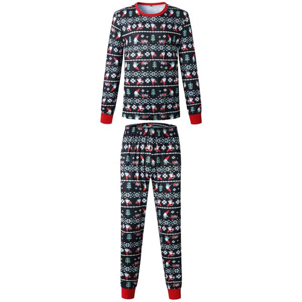 

autumn men's & women's pajamas suit men and women two-pieces suit christmas element print pajamas size s-3xl wholesale, Gray