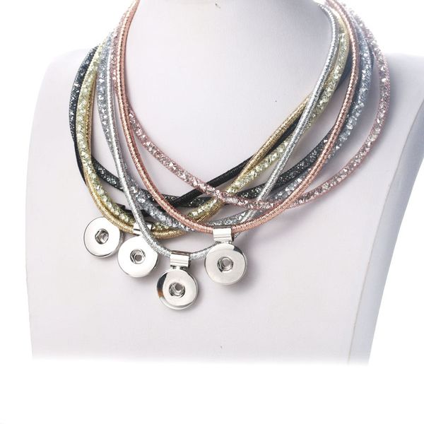 

new fashion snap jewelry 18mm shining snap button necklace wholesale vintage magnetic pendant necklace women jewelry, Golden;silver