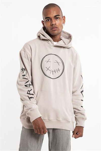 

khaki men hooded sweatshirts fashion loose male apparel travi scott men hoodies designer long sleeve letters printed, Black