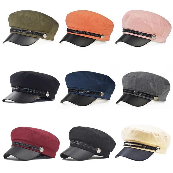 

women's caps navy cap berets stitching color cotton, Yellow