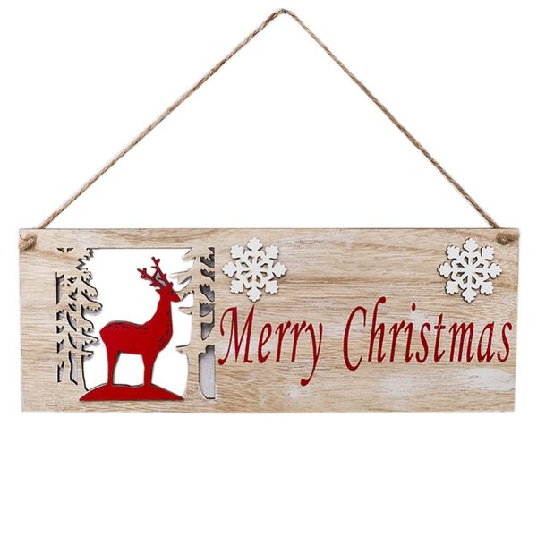 

christmas square wooden door hanging ornaments christmas tree painted wooden pendant closet decoration