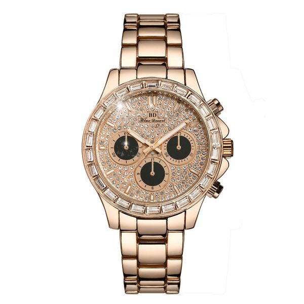 

new fashion men watches charm full diamond dial stainless steel strap waterproof male quartz wrist watches relogio masculino, Slivery;brown