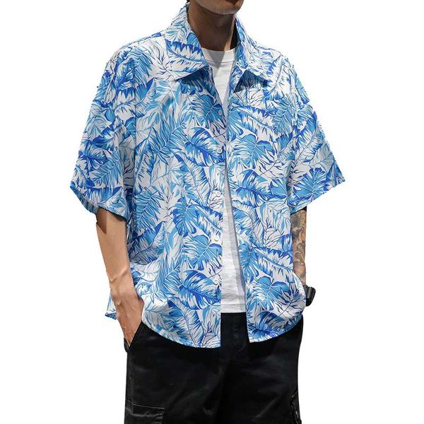 

2019 summer fashion cool solid color male short sleeve flower shirt streetwear hip hop loose fit easy leisure timer shirts, White;black