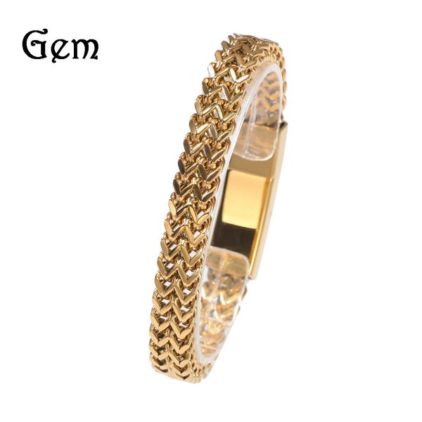 

cuban link chains men's stainless steel keel chain bracelet francochain personalized hip-hop fashion men's grade accessories, Silver