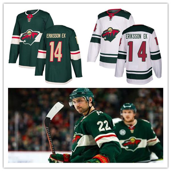 

men's joel eriksson jersey minnesota wild 14 green home premier fanatics white away breakaway hockey jersey youth women's stitched, Black;red