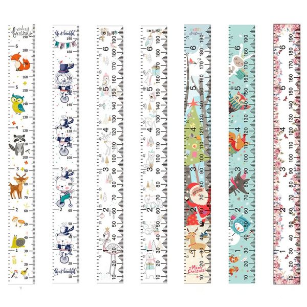

1pc cartoon printed decorative growth chart wall measurement ruler children height record hanging canvas height ruler for kids