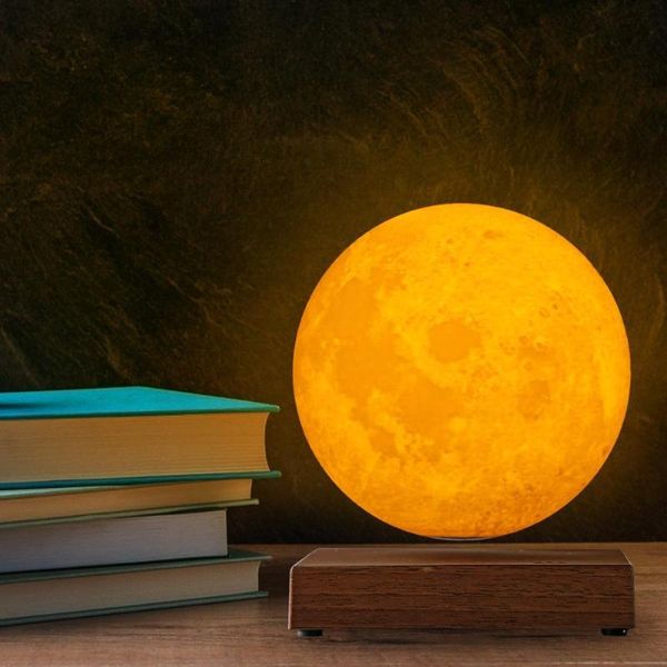 

magnetic levitation led touch 3d print light bedroom moon night lamp gifts