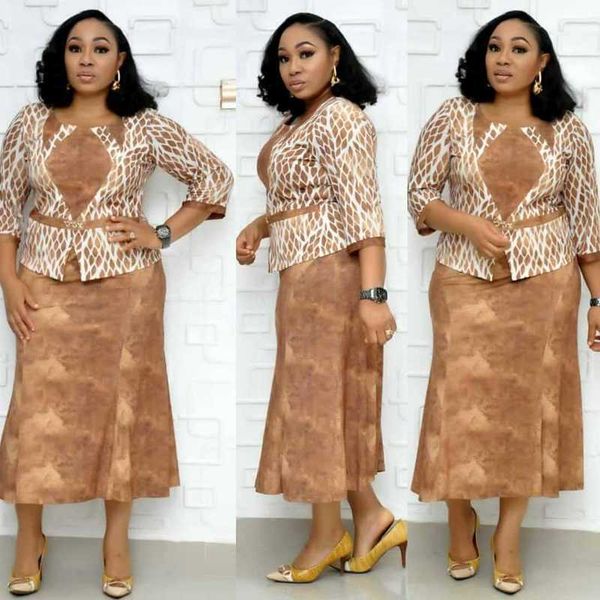 

2019 new african commuter dress african women's skirt dashiki cropped sleeve print midi dress, Red