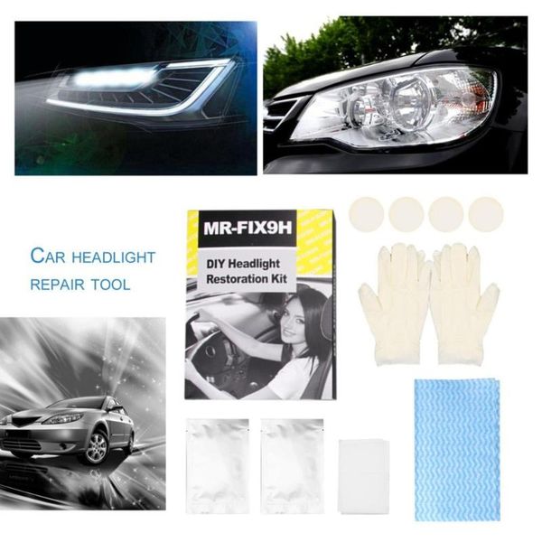 

mr-fix9h diy car headlights restoration kit anti-scratch polishing liquid coat auto glass kit car repair tools