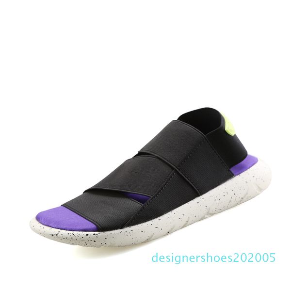 

sandals men wedge sandals summer man slippers elastic cloth comfortable male beach couple casual shoes lightweight 2019 d05, Black