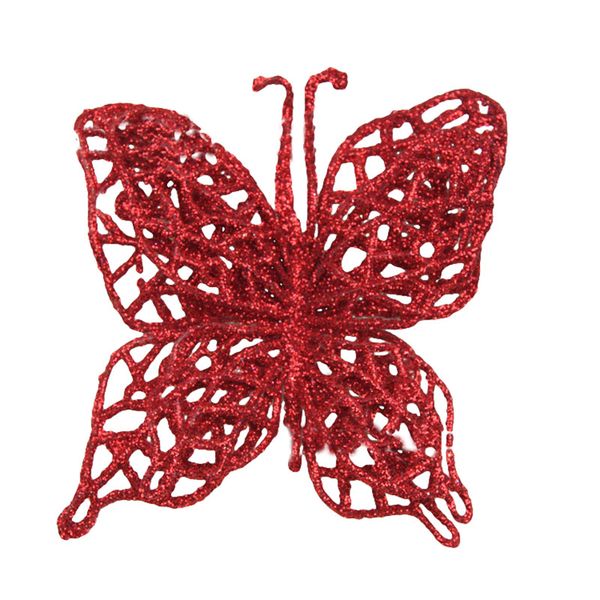 

10шт рождество бабочки рождественская елка украшения полые симуляторы бабочка свадебные украшения партии 5 цветов