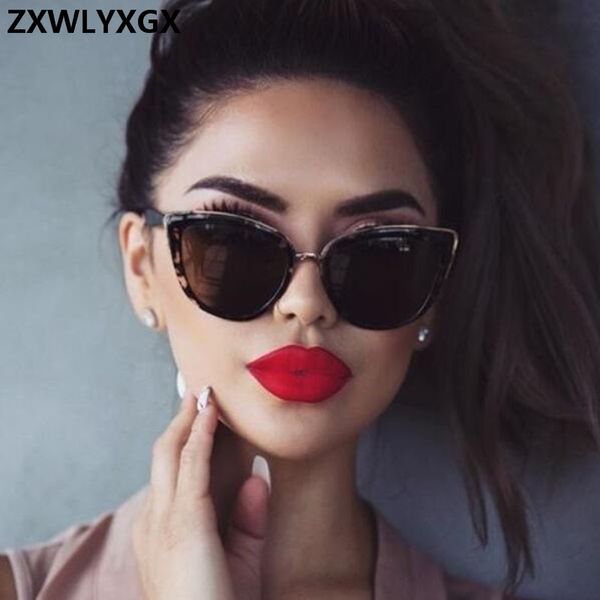 

zxwlyxgx cat eye sunglasses women brand designer vintage gradient glasses retro cateye sun glasses eyewear uv400, White;black