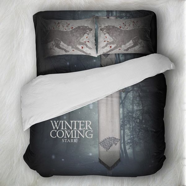 Grosshandel Schwarz Und Weiss Schadel Bettwasche Set Game Of Thrones Wolf Bettwasche Sets Queen Size Bettbezug Sets Kissenbezuge Bettwasche Colcha De