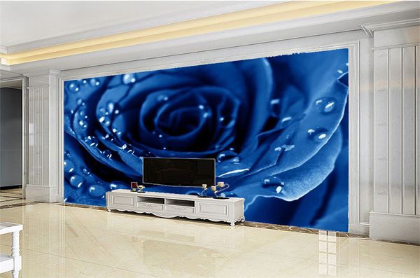 

большая акция для обоев нежная роса голубая роза 3d цветочные обои украшения интерьера дополнительно обои влаги