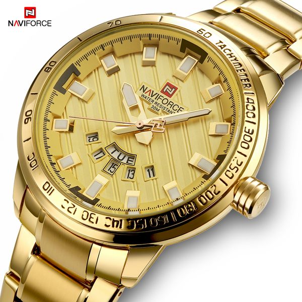 

new fashion mens watches gold full steel male wristwatches sport waterproof quartz watch men hour man relogio masculino, Slivery;brown