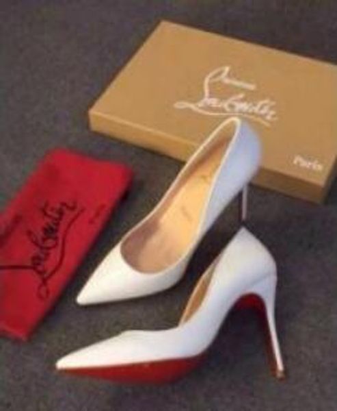 

Новые дизайнерские женские красные нижние высокие каблуки черные голые заостренные круглые головы шпильках обувь красный низ платья свадебные туфли 35-42