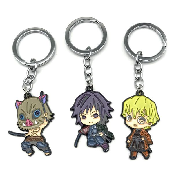 

demon slayer: kimetsu no yaiba keychain kamado tanjirou sabito makomo metal keychain, Silver
