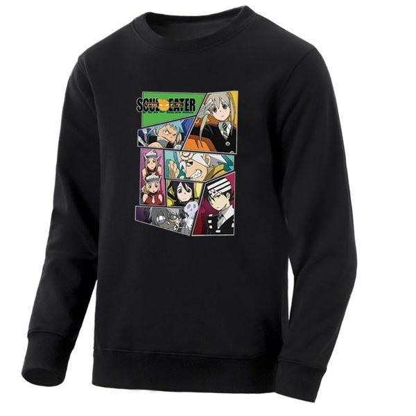 

anime soul eater men hoodie sweatshirt japanese harajuku men's sweatshirts maka print 2020 spring casual fleece pullover, Black