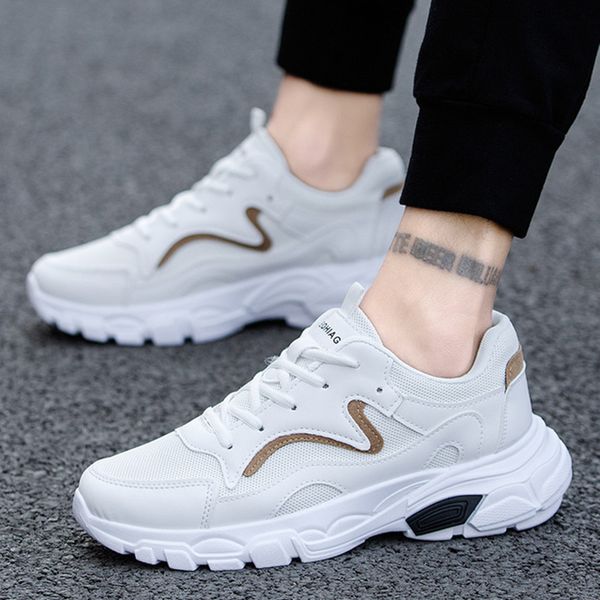 

2019 spring new korean men's casual shoes breathable men's shoes students mesh sports tide white